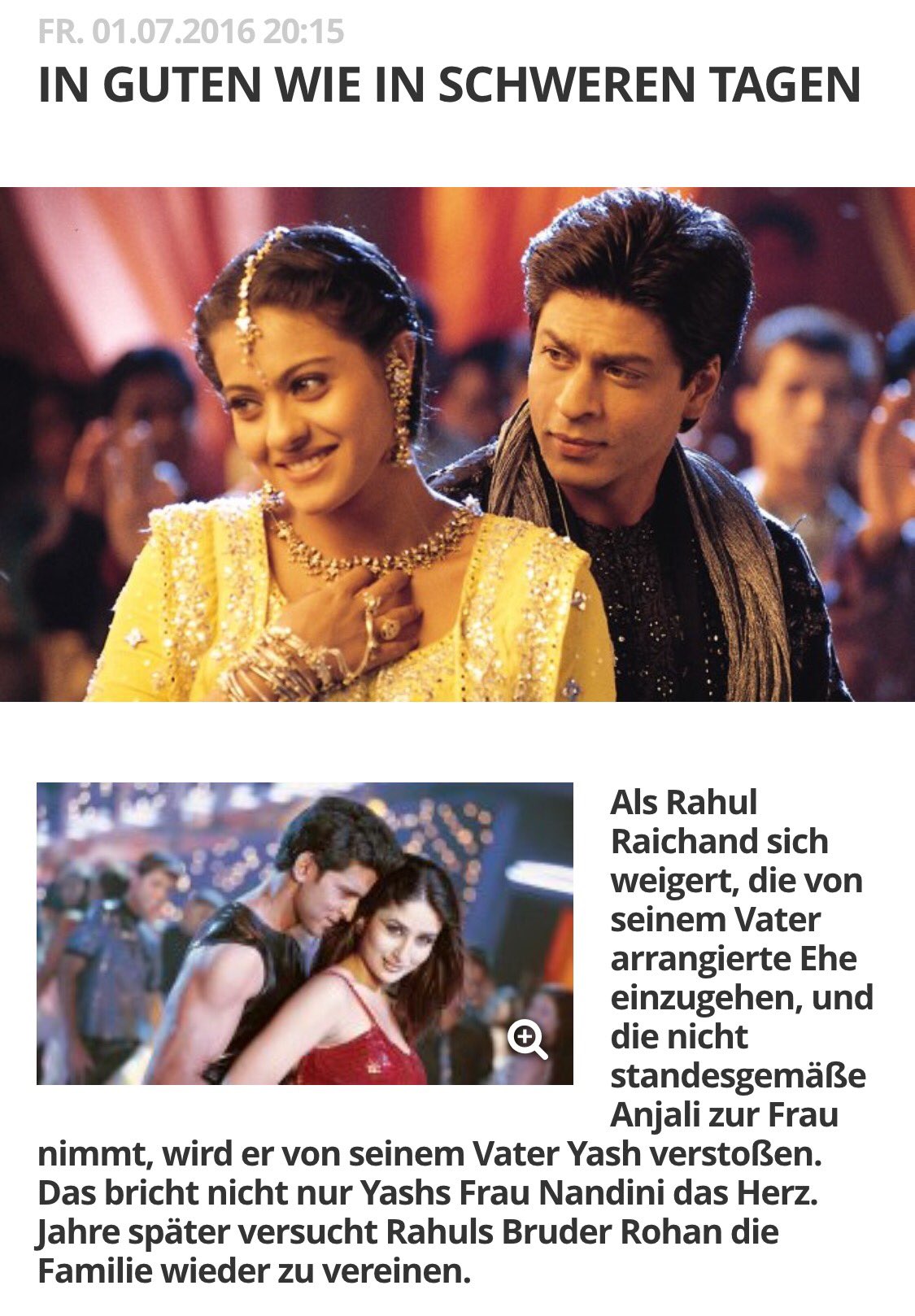 Shah Rukh Khan Universe AUSTRIA Fan Club🇦🇹 on X: In guten wie in  schweren Tagen - K3G with SRK tonight at 8.15pm on RTL2   ~ #rtl2bolly  / X