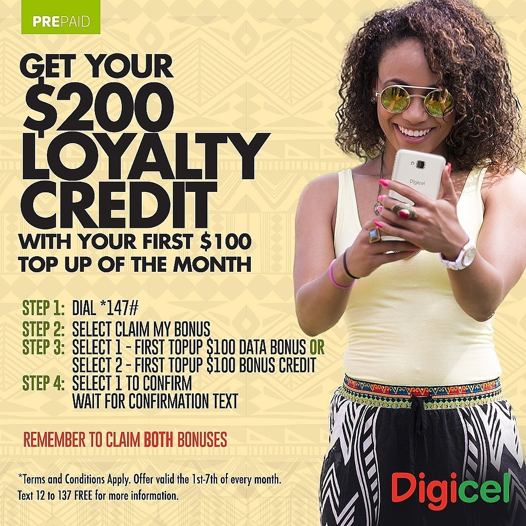 DIGICELJamaica's tweet photo. #DigiUpdate: Hey guys, it's July 1st, remember to claim your BONUSES - it's easy. #FOTM. https://t.co/43jbiigd92