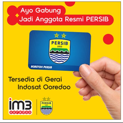 Kartu anggota resmi persib! daftar ke gerai Indosat Ooredoo di seluruh Jawa Barat cek persib.co.id