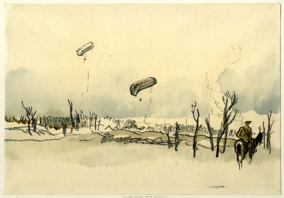 britishmuseum's tweet photo. The Battle of the Somme began #otd in 1916, captured by Britain's first war artist https://t.co/39QfFh7fDi #Somme100 https://t.co/t8sTq1A4ep