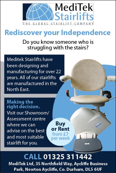 #Darlobiz Let <a href="/MediTekltd/">MediTek Ltd</a> Stairlifts rediscover your Independence Based in Newton Aycliffe 01325 311442 from £7 PW