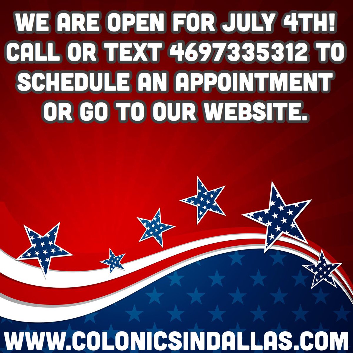 iCleanYourColon's tweet image. Give a call or text to set an appointment! #Dallas #DFW #Texas #4thofjuly #summer #weightloss #amazing #love #health