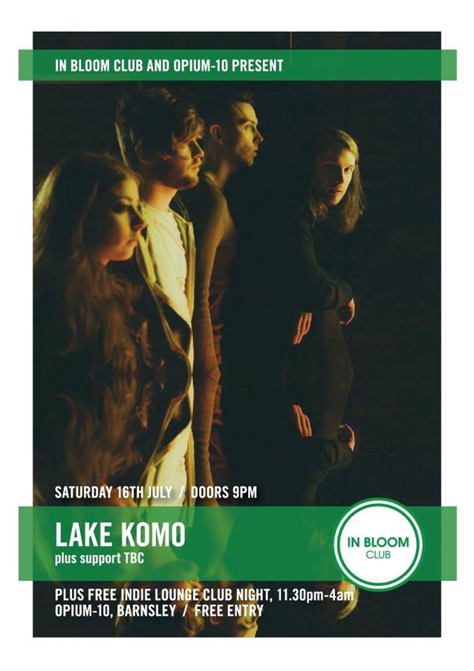 Saturday July 16th -
 <a href="/lakekomo/">aviya</a> live at <a href="/Opium_10/">John Asquith</a> , Barnsley 
FREE ENTRY