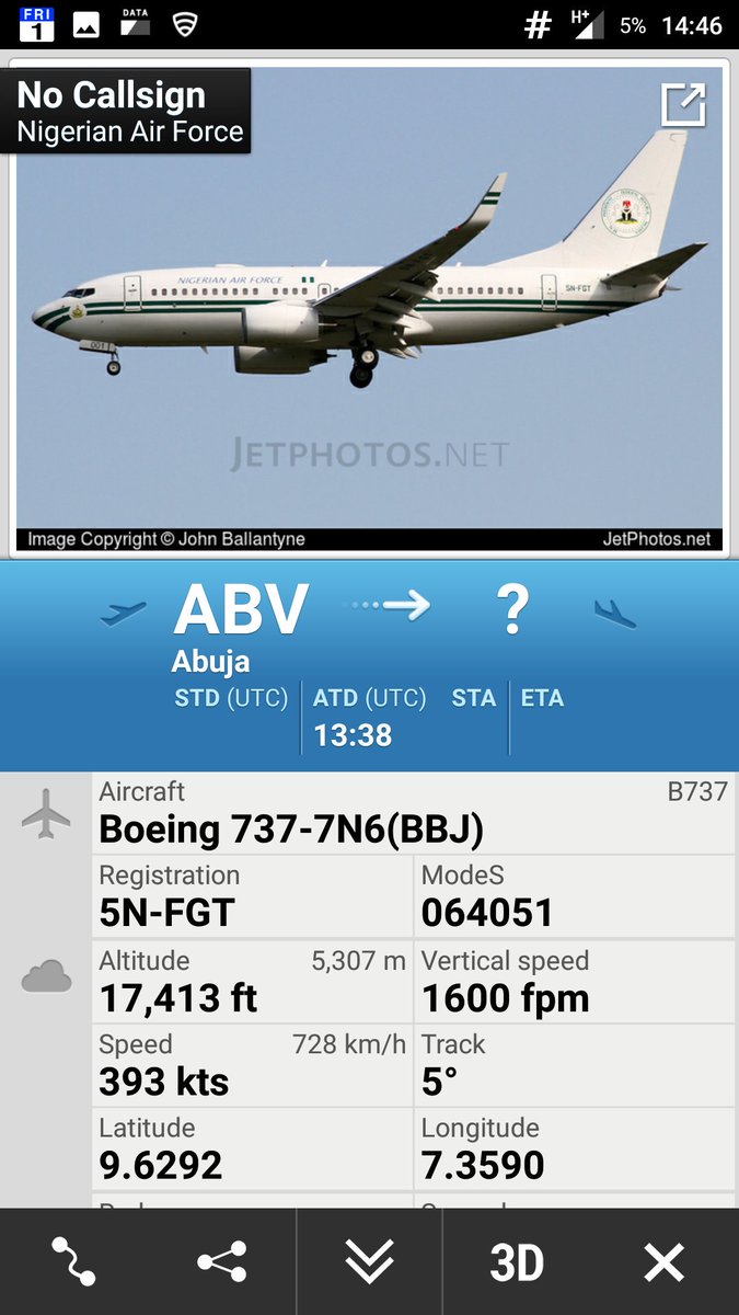 CivMilAir's tweet photo. #NGR Nigerian Air Force 
B737 #5NFGT 
https://t.co/gEwt7gAkaB https://t.co/hf2Z9a1Elq