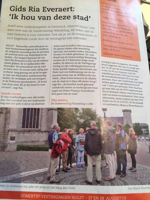 Zondag 3 juli 1e Zomervestingwandeling en Torenbeklimming in #Hulst . Meld je snel aan! bit.ly/297DPAQ