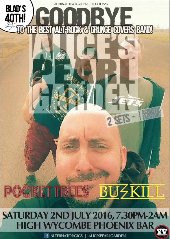 AlternatorGigs's tweet image. THIS SATURDAY! UK's No.1 Grunge Tribute play their farewell show @ @PhoenixBarHW w/@pocket_trees &amp;amp; Buzzkill. Only £5