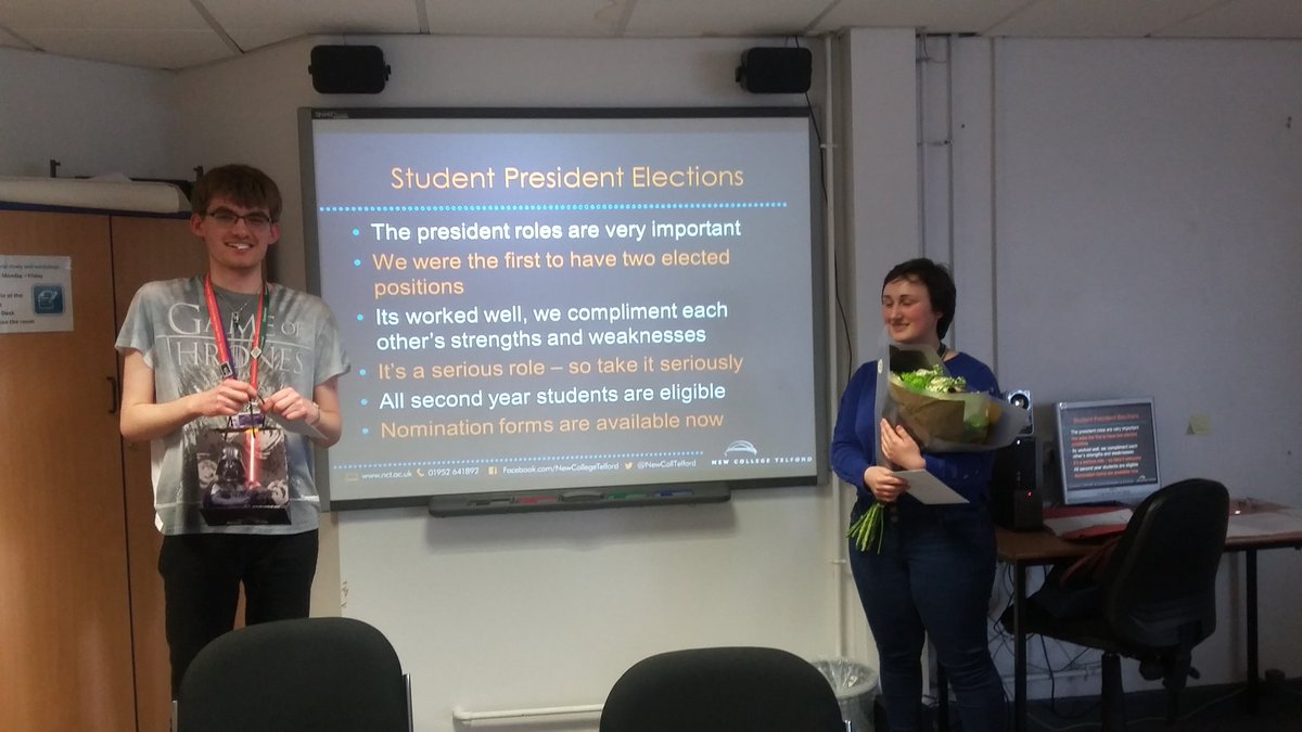 NCTStudentCounc's tweet photo. Student President and Vice President hand over so sorry to see James &amp; Catherine leave.  @NewCollTelford https://t.co/IGWFgGjVjB