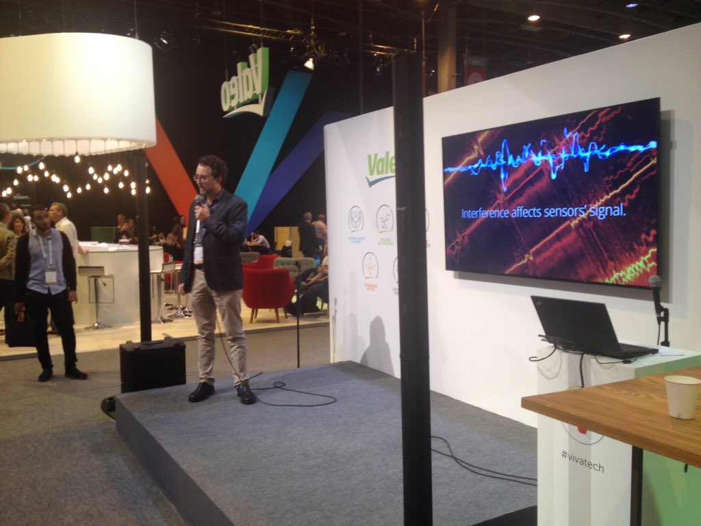 Valeo_Group's tweet photo. Excelera is up next, and they make sensor systems that are immune to noise, thus saving power &amp; money #VivaTech https://t.co/A7cflBtEYs