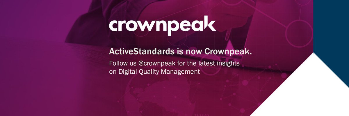 ActiveStandards's tweet image. Good morning.

ActiveStandards is now Crownpeak

Don't be a stranger. Follow us @Crownpeak for the latest DQM news