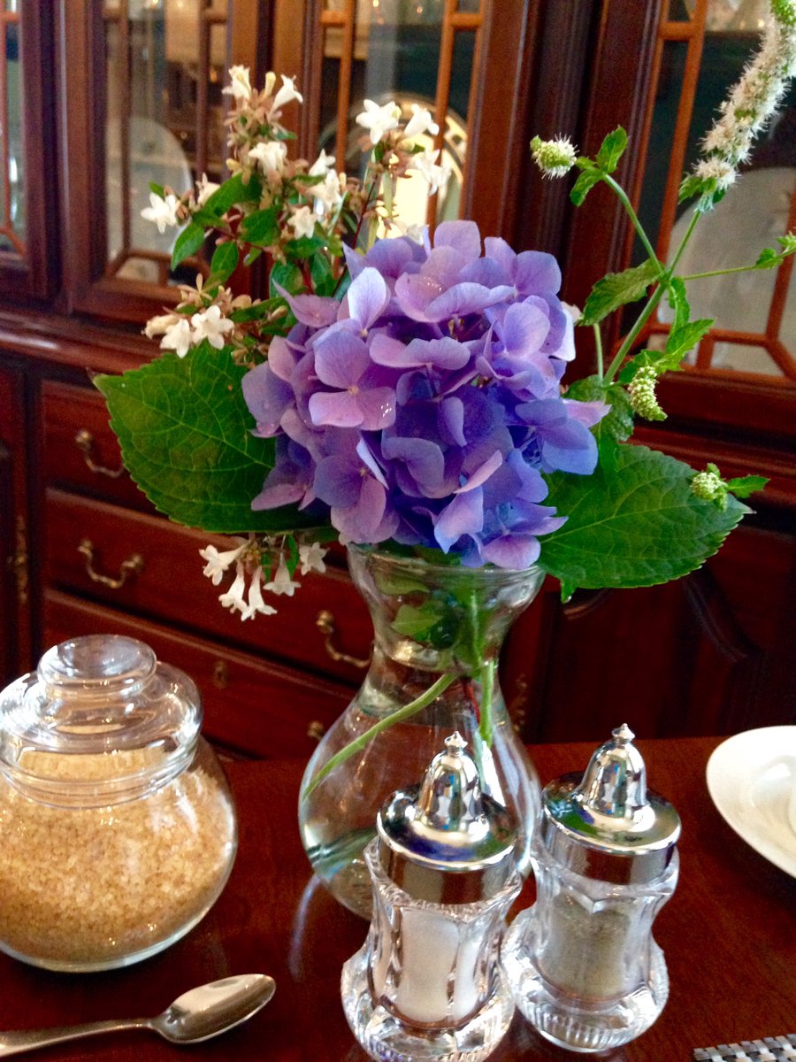 Freshly cut summer flowers adorned the breakfast tables this morning!