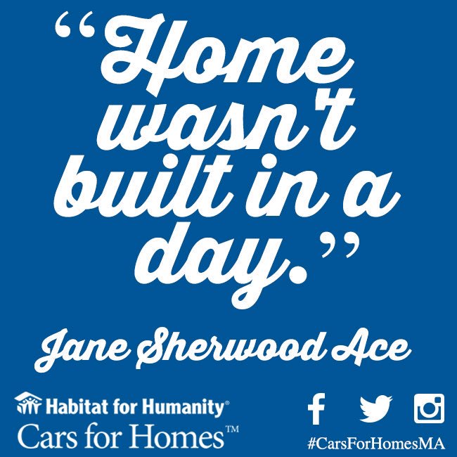 CarsForHomesMA's tweet image. It takes YOUR help to build a home for a local family in need! Visit our site for more info bit.ly/1poOBDWv
