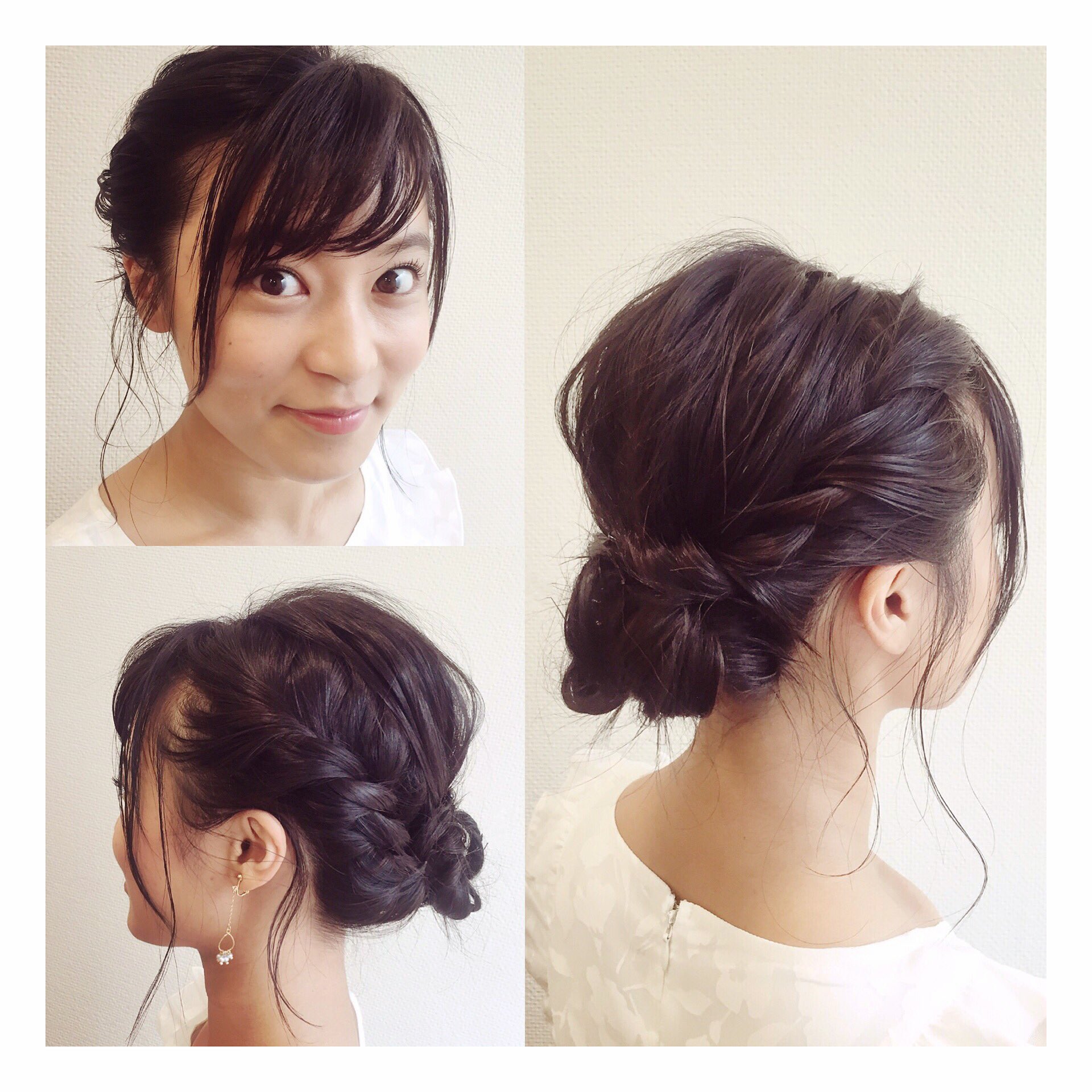 Celsus Risa 今日はこじるりちゃんヘアメイクからのスタート 清楚系なホワイト衣装とシンプルまとめ髪で大人っぽく ウエットヘアーバージョンです こじるり ウエットヘア ボブアレンジ T Co 6ppqx4k1jy Twitter