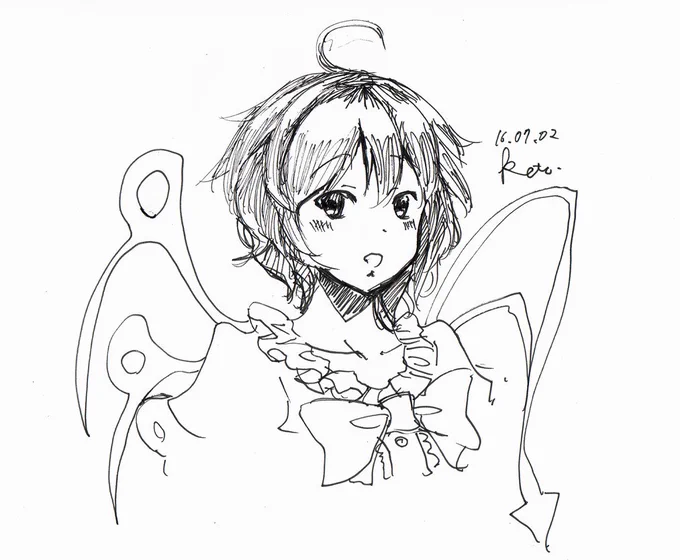 お題「ぬえぬえ」 黒髪の娘は…(無理です) #東方版真剣お絵描き5分一本勝負 