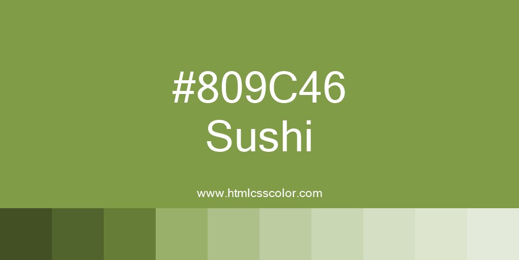 color_html's tweet photo. https://t.co/6jKoWBzxVM
Color #809C46, RGB (128, 156, 70). Color name: #Sushi. #color #design #art #html #css https://t.co/2OeKJSbdVK