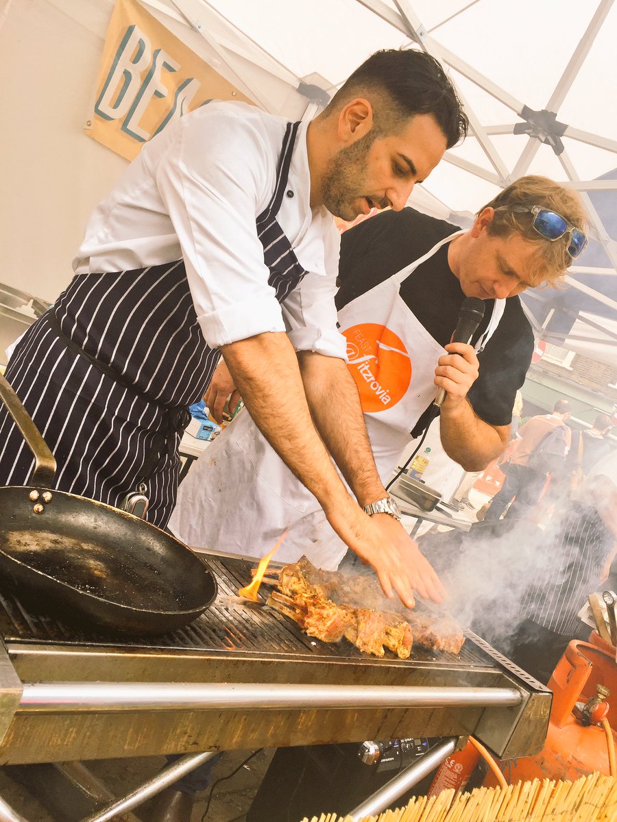 BrightonNick's tweet photo. Our final @thebeachbbq Cook Off of the day sees @theninthlondon vs @StephenStKit on Charlotte St @EnjoyFitzrovia https://t.co/xTfJ7ADDOh