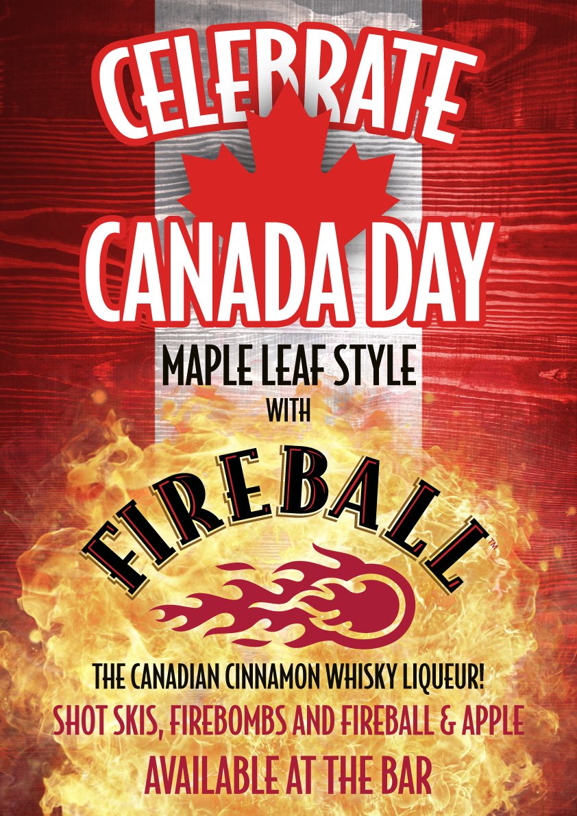 Celebrate #CanadaDay landing on #FireballFriday tonight at <a href="/TheMapleLeafUK/">The Maple Leaf UK</a>! Let the mayhem commence.