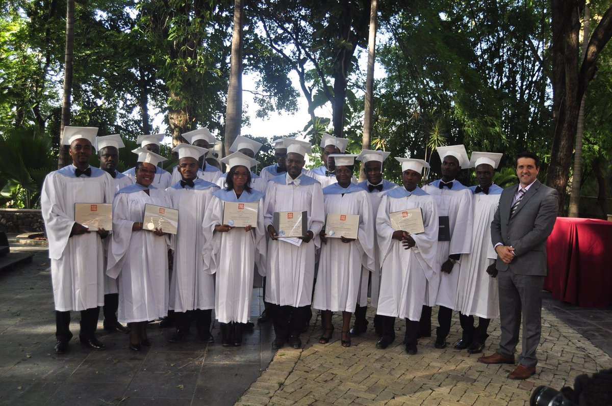 JaimeAWatson's tweet photo. This weeks grad class from the Sgt. Mark Gallagher vocational school in Haiti. Thanks for supporting Touch A Truck! https://t.co/8RF6qcqJve