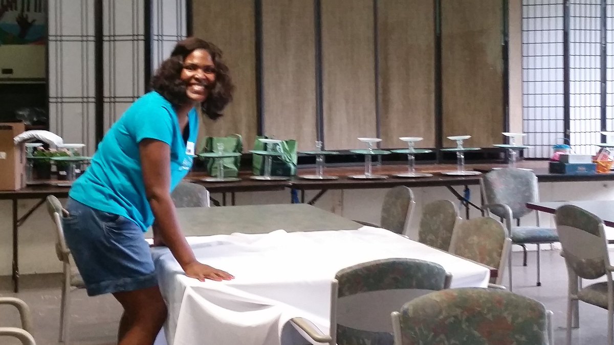 Gnewnum1's tweet photo. Grab your big hats & throw out your pinky finger. Community teams getting ready to host a Senior Tea. #HPSummerServe https://t.co/xjCOZvyQPq