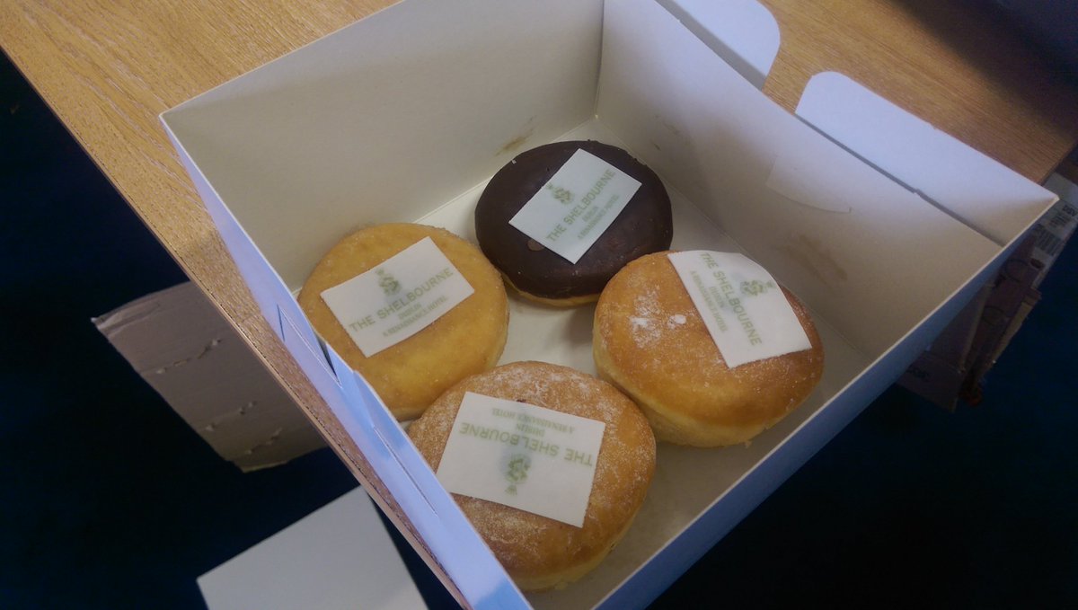 brightwater98's tweet photo. Thanks to Dana @theshelbourne for this treat to take us through Friday afternoon! #Donutsmakeushappy https://t.co/63UOljexeP