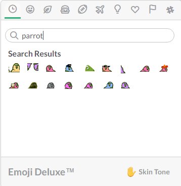 dannycoleman's tweet photo. @SlackHQ You think you've got too many party parrot emojis? https://t.co/4zAOlH6eig