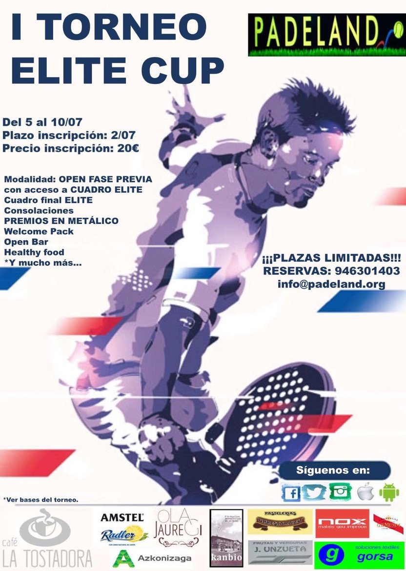 I. Torneo Elite Cup de padel en <a href="/padeland/">PADELAND</a> dotb.info/deportes/dotbi… vía <a href="/guredot_dotb/">DOT Durangaldean</a>