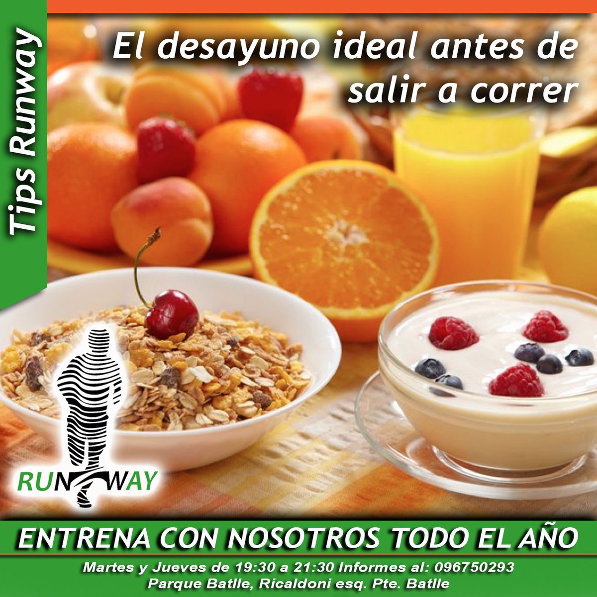 RunWayMvd's tweet photo. El desayuno ideal antes de salir a correr https://t.co/jp2QEo0rro #correenforma #Ejercicio #Training #SinExcusas https://t.co/QmrFR12ixW