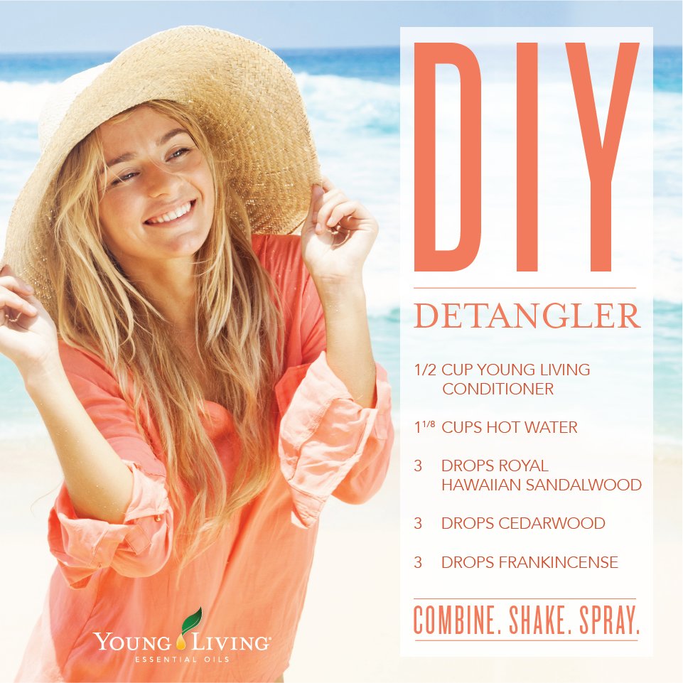 youngliving's tweet photo. This #essentialoil-infused DIY detangler is saving our hair this summer! Here's the how-to: https://t.co/po6aoESep5 https://t.co/8u0u8S2fv6