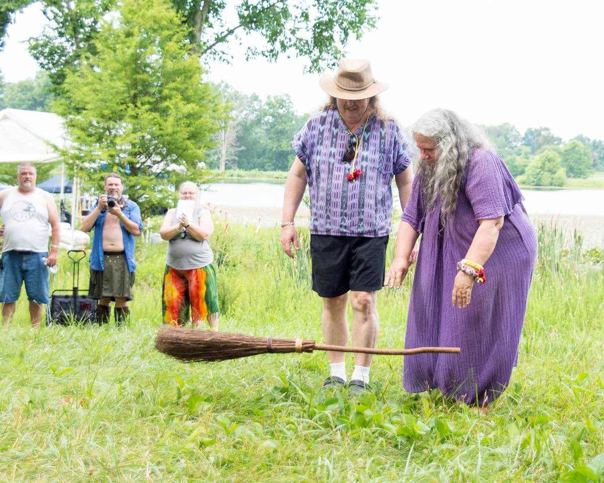 Selena_Fox's tweet photo. Preparing for #Pagan #Broom Jump at our 30th Anniversary #Handfasting Celebration at 2016 #PaganPSG @Pagan_Spirit https://t.co/SdM5nlodEk