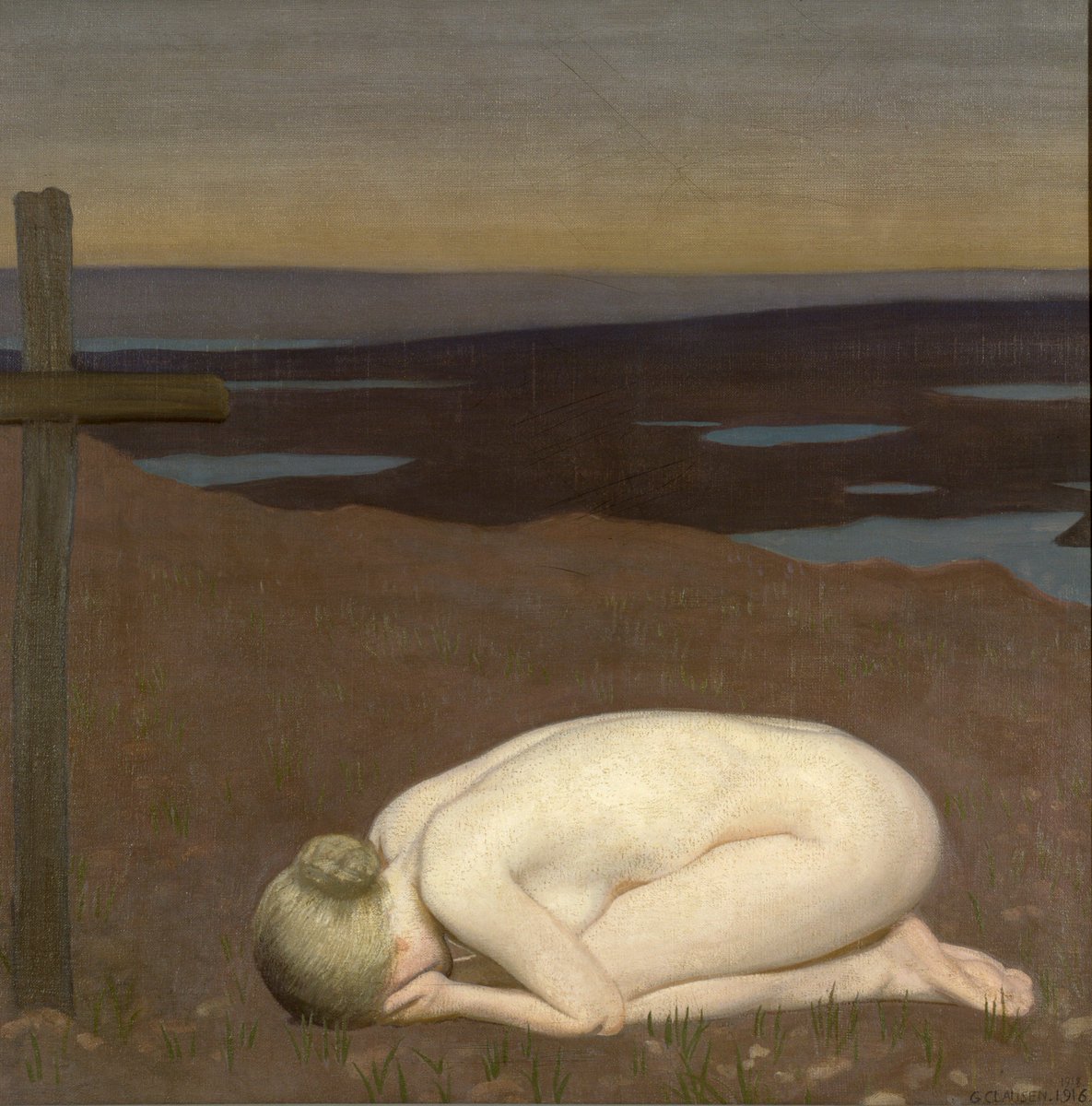 RobinArcher's tweet photo. Sir George Clausen - Youth Mourning - 1916 https://t.co/fcBz3I5EPy