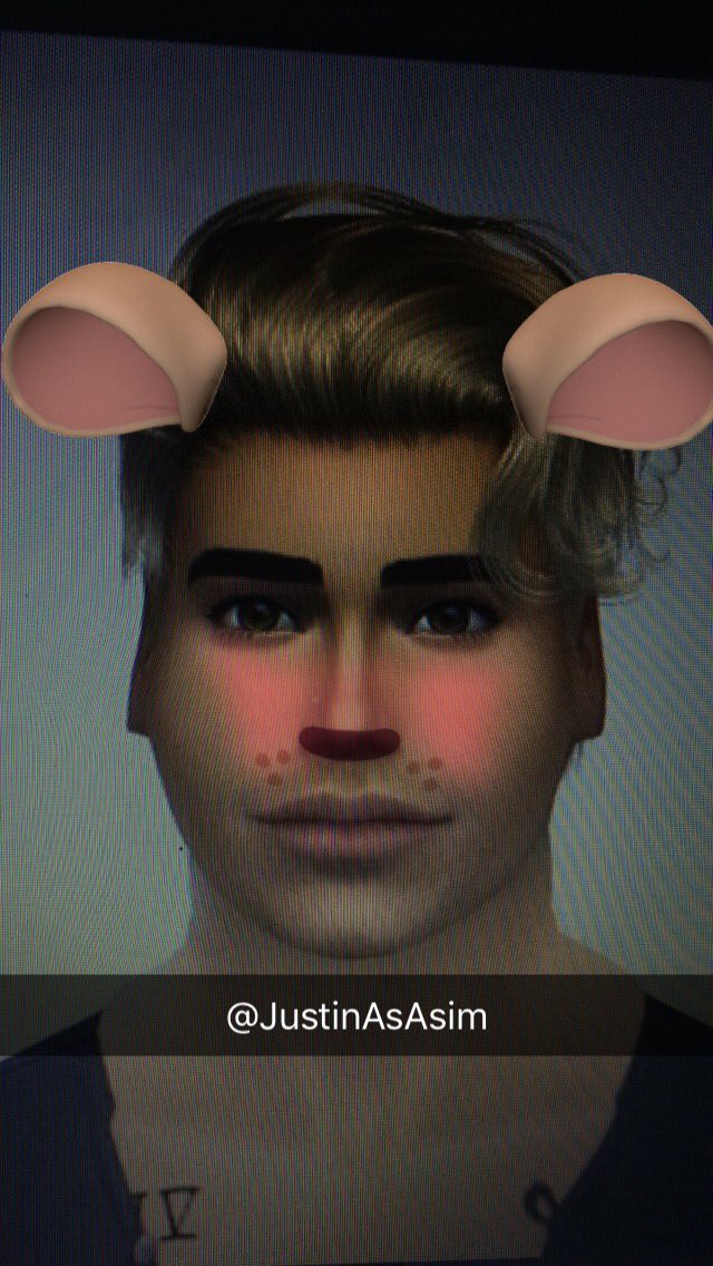 Justin as a sim tweet media