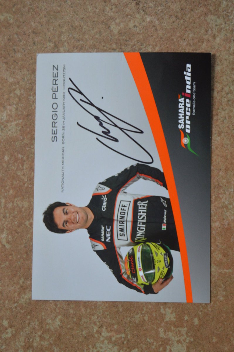 LeonPGray's tweet image. *COMPETITION*

RT + FOLLOW us to win a signed card from @ForceIndiaF1 driver @SChecoPerez

Winner - 7th July 7pm