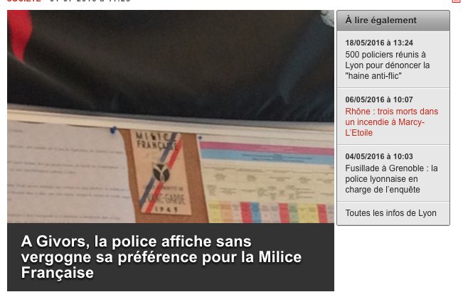 davidperrotin's tweet photo. Deux cartes d'une milice fasciste affichées dans un commissariat et repérées par @lyonmag https://t.co/3sESbzfcr8 https://t.co/rNhuwmtETP