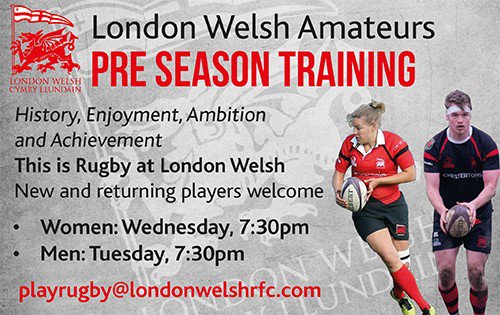londonwelsharfc's tweet photo. Senior men's pre season training starts next Tuesday 7.30pm at ODP!! New players welcome. https://t.co/lzUUhrbI4A