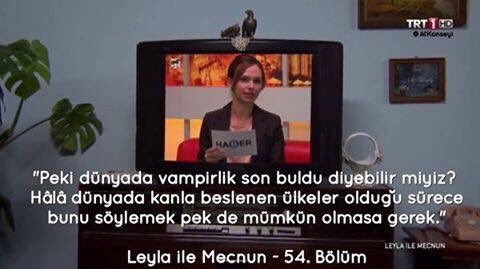 "Vampirlik son buldu diyebilir miyiz? Kanla beslenen ülkeler olduğu sürece bunu söylemek mümkün olmasa gerek." (L&amp;M)