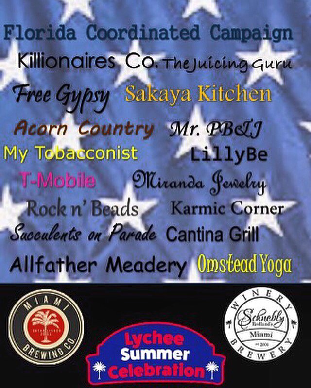 miamibrewingco's tweet photo. We are proud to present our list of vendors for our #LycheeSummerCelebration Make sure you don't miss them tomorrow! https://t.co/f1HN0bkcN6
