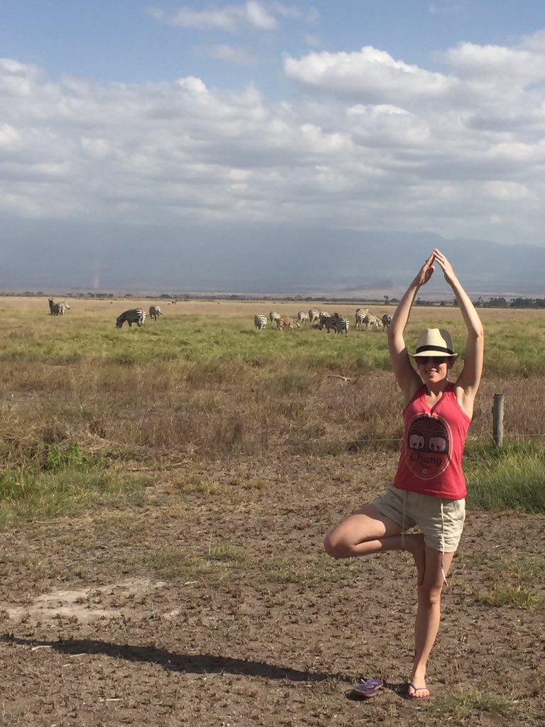 run_for_pizza's tweet photo. @Yogafurie #outthereyoga #yogasummer connecting with nature with the zebras in Kenya https://t.co/xwVTgxtmjT