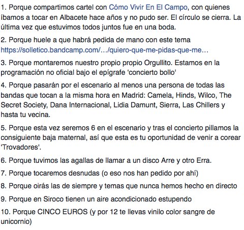 10 motivos por los que no deberías perderte nuestro concierto en <a href="/SirocoSala/">Sala Siroco</a>  este sábado con <a href="/CVEECmadrid/">CómoVivirEnElCampo</a>