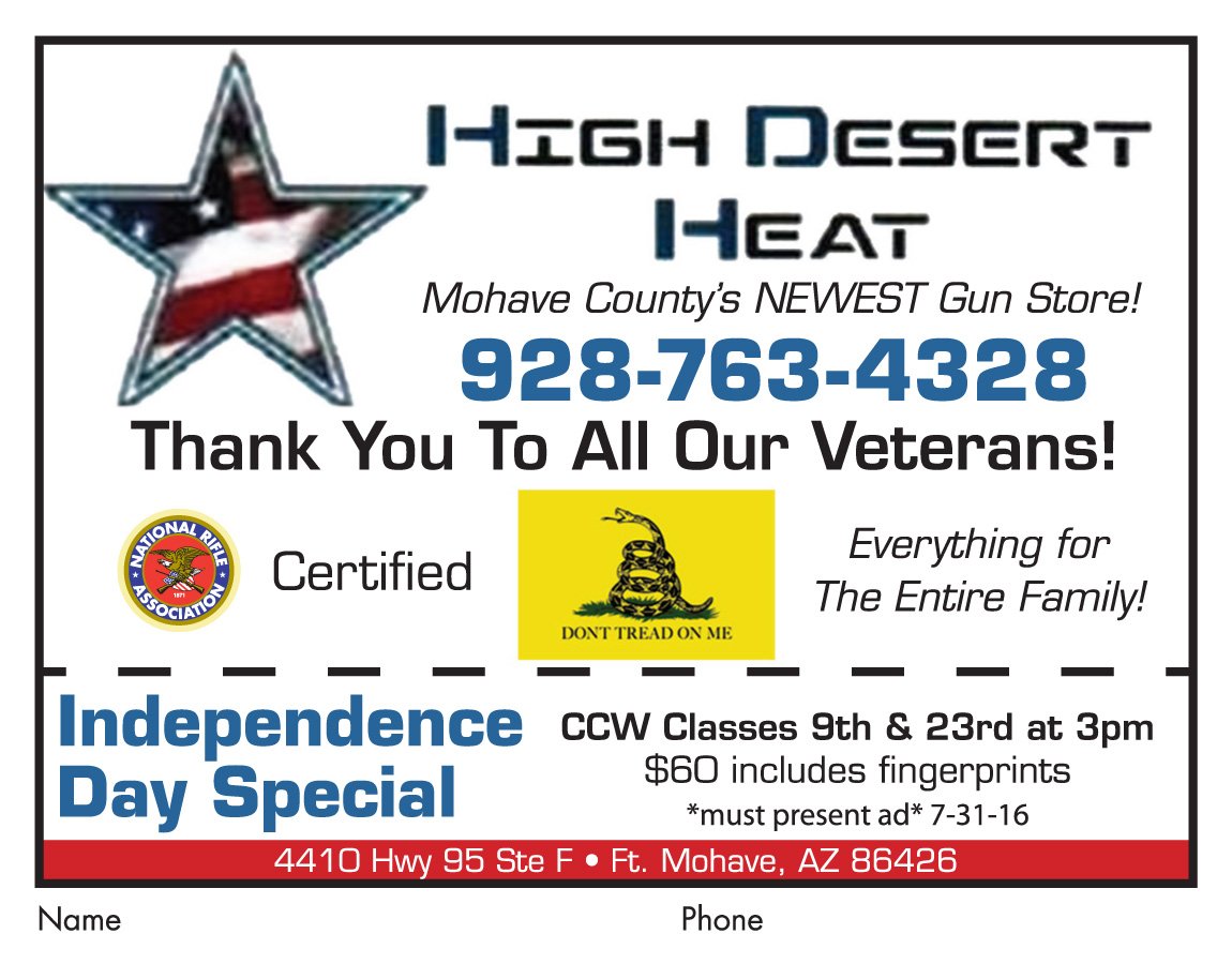 AdsPayUS's tweet photo. #MohaveCountys NEWest Gun Store #HighDesertHeat #NRA Certified #bullhead #gunstore #ammo #pistol #ccwclass #firearm https://t.co/k20rOyh42A