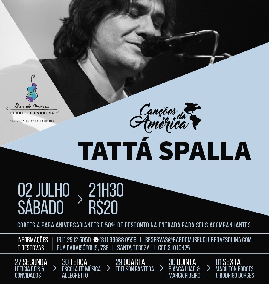 bar_mce's tweet photo. A alegria e o talento de Tattá Spalla, neste sábado, às 21:30, no @bar_mce https://t.co/4e5sN7pKBY