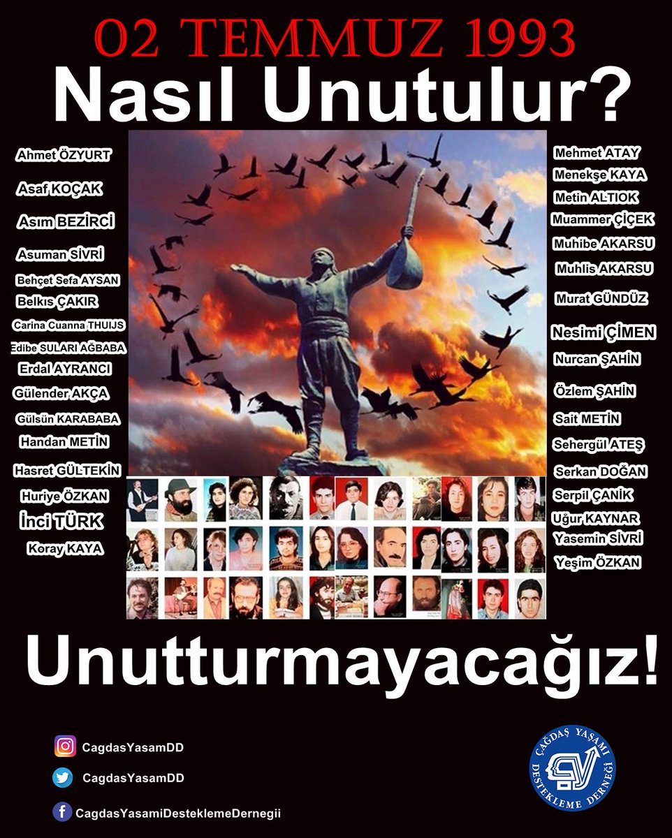 CagdasYasamDD's tweet photo. 33 can, 33 yürek..
Nasıl Unutulur?
Unutturmayacağız!
#UnutMADIMAKlımda
#02Temmuz1993 https://t.co/hqRutxeuPt