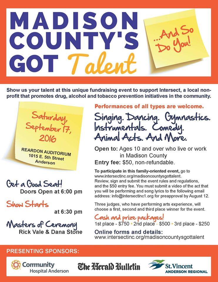 intersect_inc's tweet image. We are currently recruiting talent for our MADISON County's Got Talent" in September, 2016!