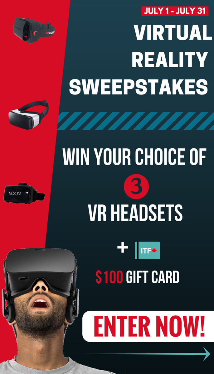 ITFactory_ca's tweet photo. IT'S HERE! Enter our #VirtualReality Sweepstakes to win a #VR headset and $100 gift card! https://t.co/PFJxujwZzU https://t.co/suWc4rsK50