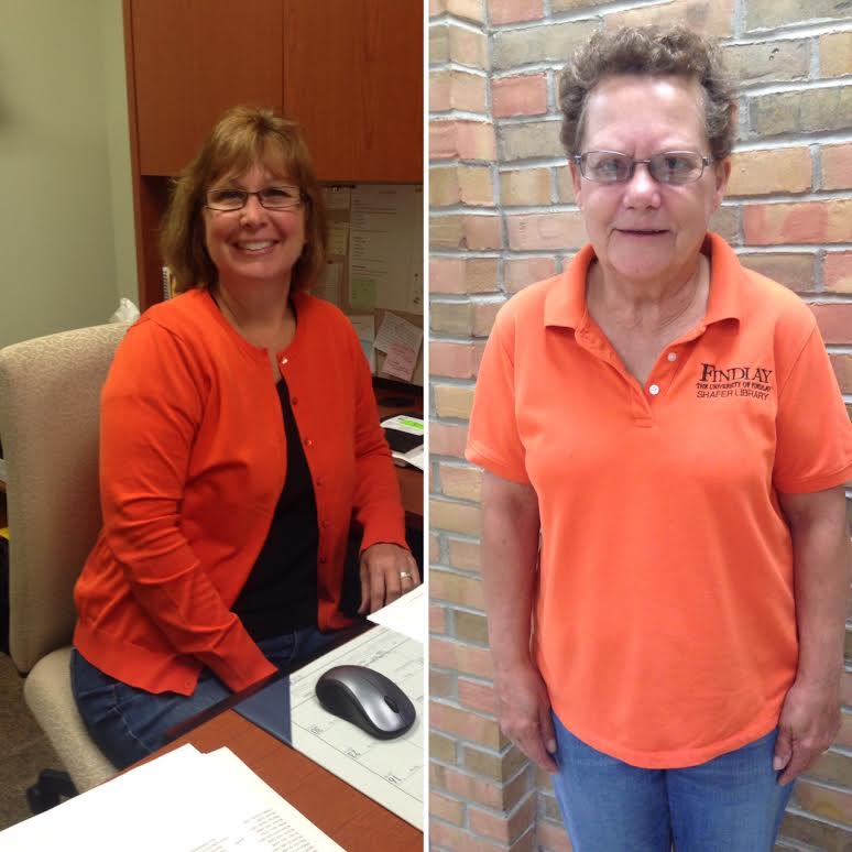 ShaferLibrary's tweet photo. It's #FindlayFriday and #ShaferLibrary staff is showing their colors! #OilerNation #orangeandblack #librarians https://t.co/MneKZi8mLi