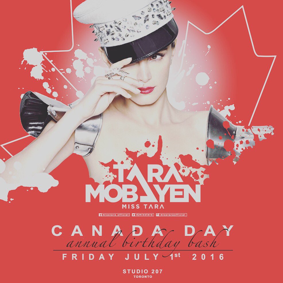 DJMissTara's tweet photo. TORONTO!! come celebrate Canada n my birthday together today #studio207 #toronto #canadaday #misstara #birthdayyyyyy https://t.co/TrqVFeAITK