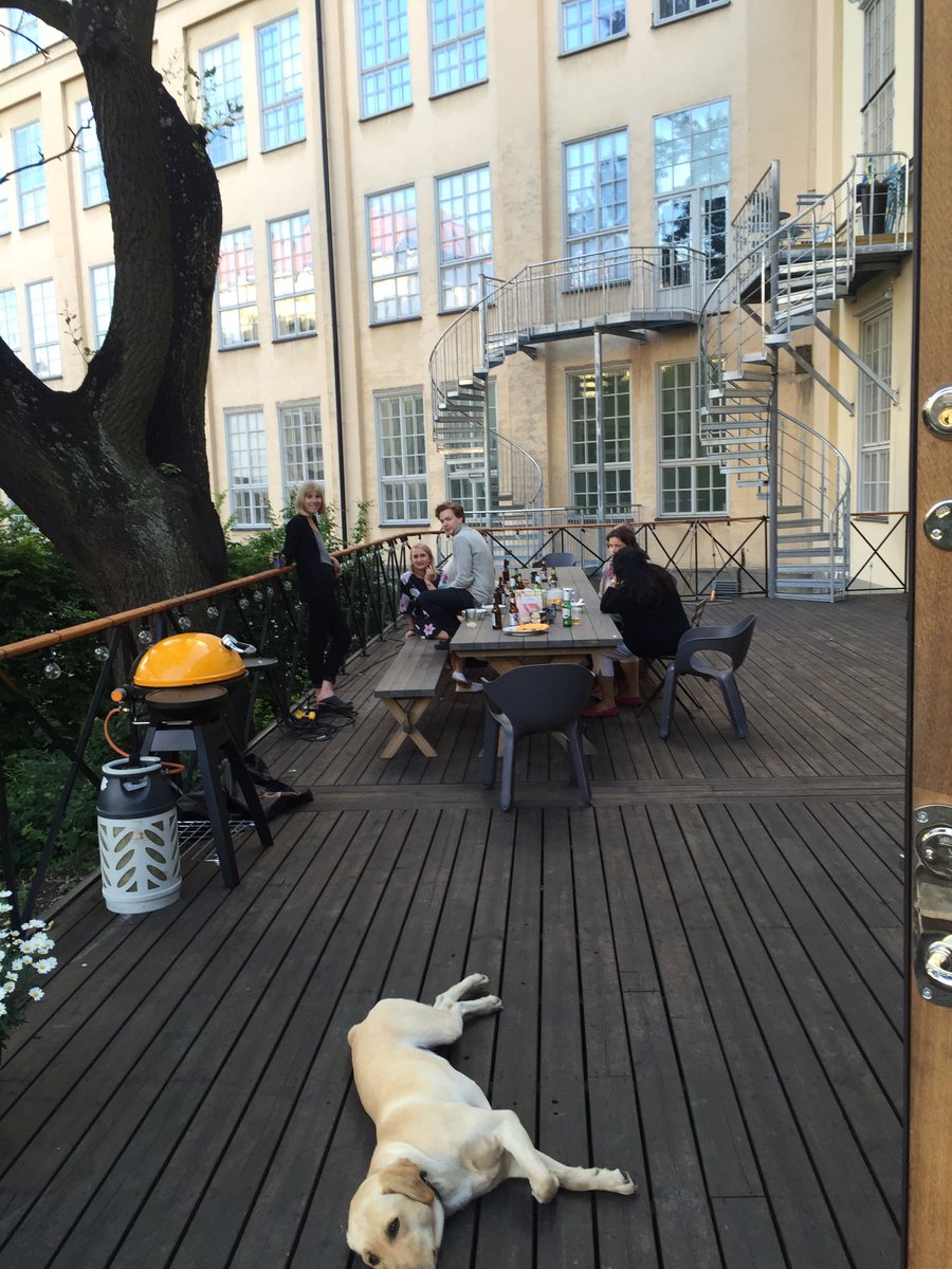 m_wettergren's tweet photo. Burgers and beers at @WhisprGroupSE AW today. Puppies added some extra love💕🍔🙋🏼☀️🙏 #sthlmtech https://t.co/TaHzSQ0vwa