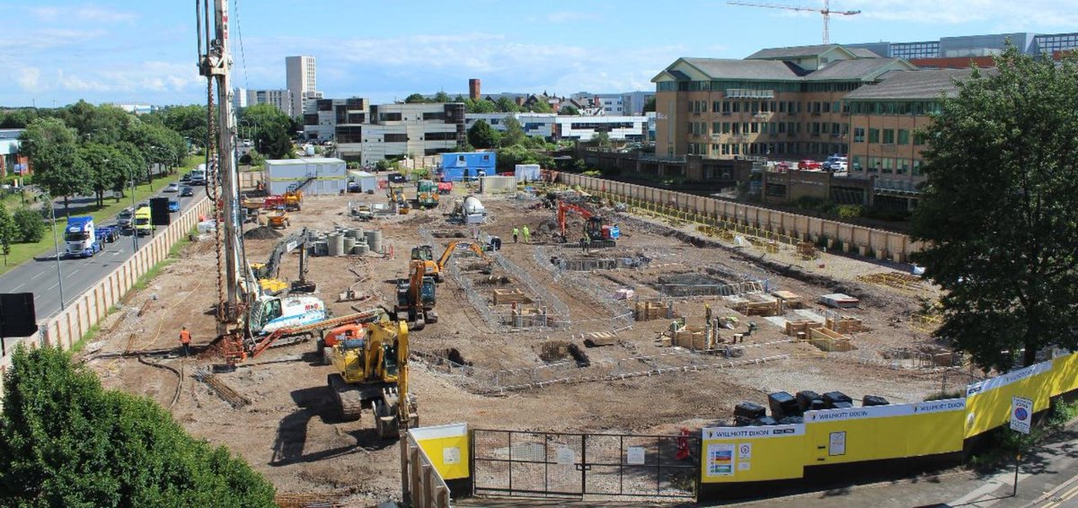 WillmottDixon's tweet photo. The National College for High Speed Rail in Birmingham is coming along nicely - here's a progress shot https://t.co/fuZtZziApC