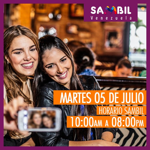 tusambilmgta's tweet photo. Compartimos el #HorarioSambil martes 05/Julio 10:00AM A 08:00PM. https://t.co/epk8liqiVH