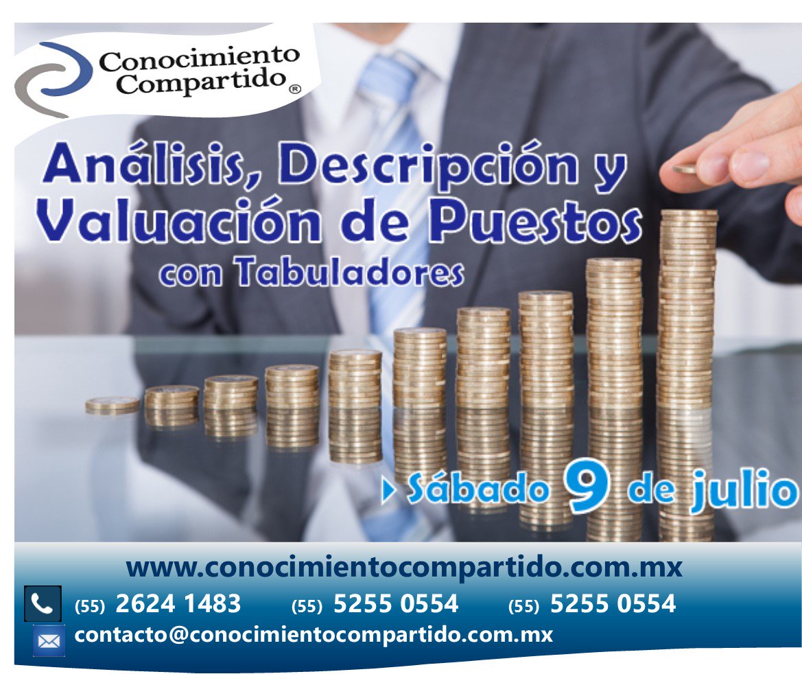 Conocimiento_C's tweet photo. ¡MANEJA YA #DESCRIPTIVOS, #COMPENSACIONES Y TABULADOR!
¡CUPO LIMITADO!
Tel: (55) 2624 1483 #ValuacióndePuestos #RRHH https://t.co/EgAXxdwZIq