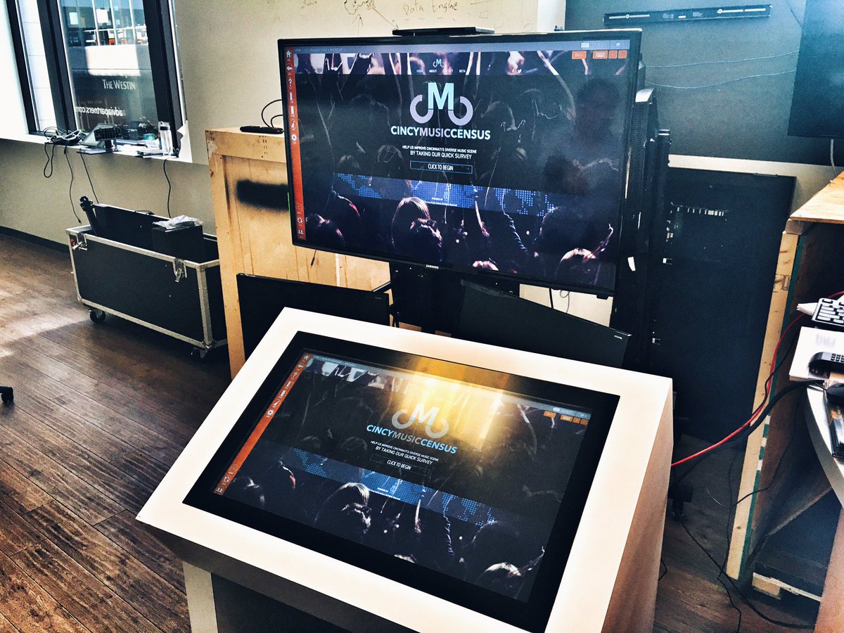 CincyMCensus's tweet photo. Cincy Music Census Coming soon on touch screen Kiosks. (Powered By Wyzerr and ADVIA) Stay tuned! #CincyMusicCensus https://t.co/819DHdsBwp
