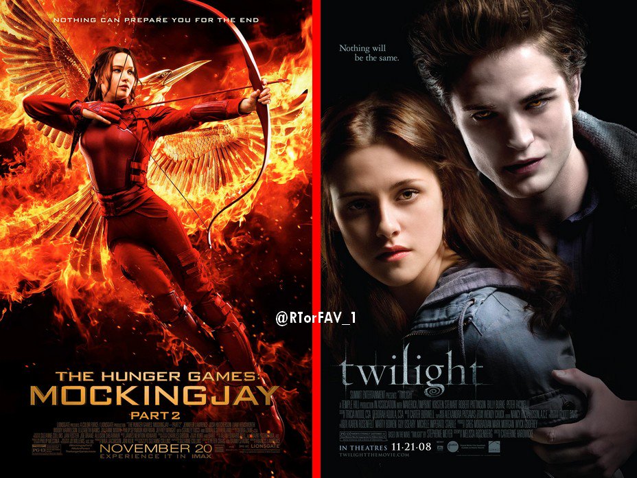 REQUESTED
RT for The Hunger Games 
LIKE for Twilight